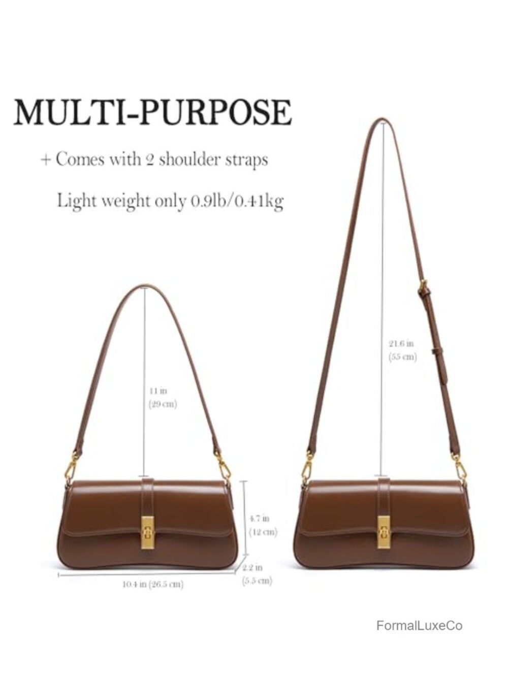 Genuine Leather Hobo Bag | Evening Shoulder Bag | Underarm Handbag - Picture 3 of 6